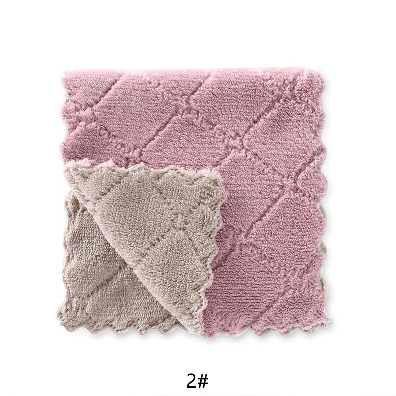 OACM 4 pçs/set Absorvente de Microfibra Toalhas de Prato Para A Cozinha Mais Grosso Micro Fibra Limpeza Limpar Mesa Casa Pano do Pó TJ1756: 2 purple-grey