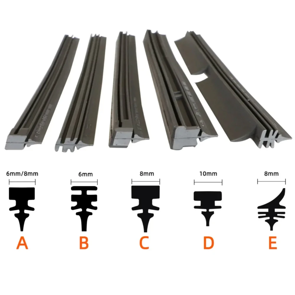Tiras de goma para limpiaparabrisas de coche, repuesto de escobilla de limpiaparabrisas, piezas de repuesto, todo tipo de estaciones, limpiaparabrisas, cuchilla, accesorios suaves para coche