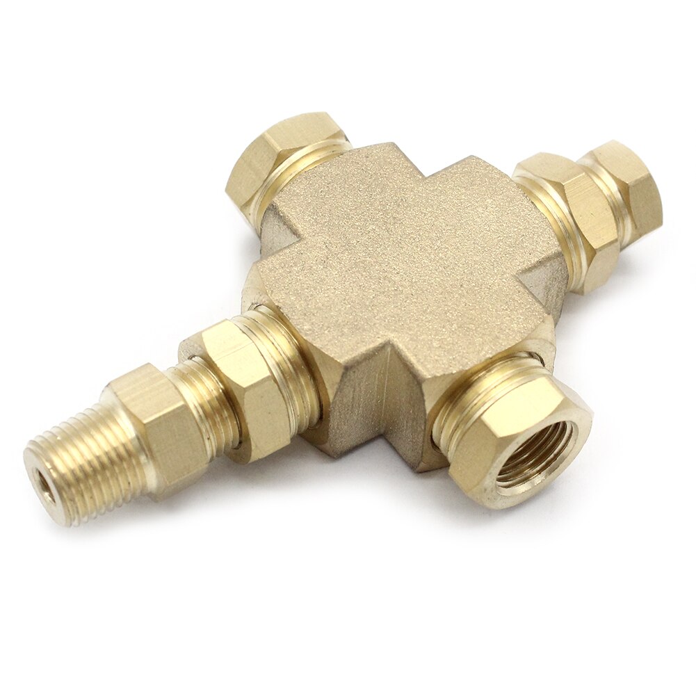 VODOOOL Adapter Distributor for Oil Pressure Temp Sensor Oil Pressure Gauge Accessories 1/8 inch-27 NPT 1/4 inch-18 NPT