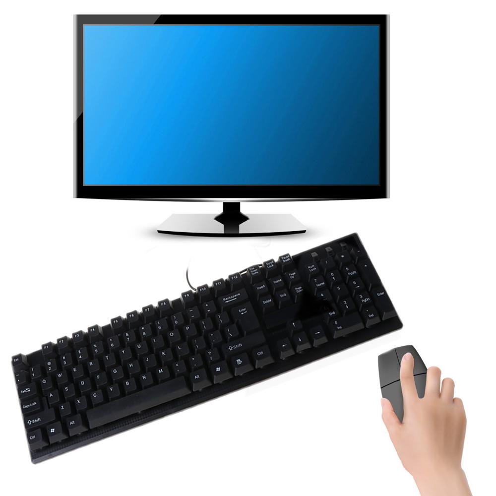 Russisch Arabisch Frans Spaans Usb Wired Silent Toetsenbord Waterdicht Kantoor 104 Toetsen Keyboard Voor Windows Desktop Computer
