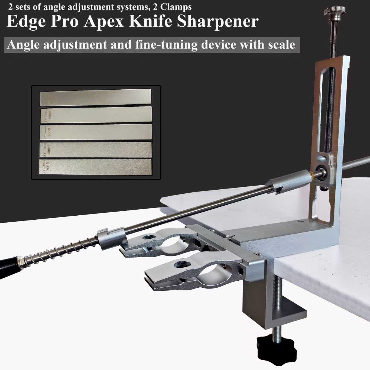 Affûteur de couteaux d'angle Apex, outils de cuisine, système d'affûtage de couteaux avec ensemble de pierres diamantées, S09, , partenaires professionnels