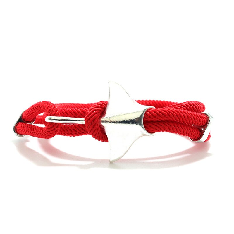 Pulsera Manta de para hombres y mujeres, 3 capas ajustables, cuerda de animales en el océano, accesorios, Pulseras de protección del medio ambiente: Pistola negra plateada