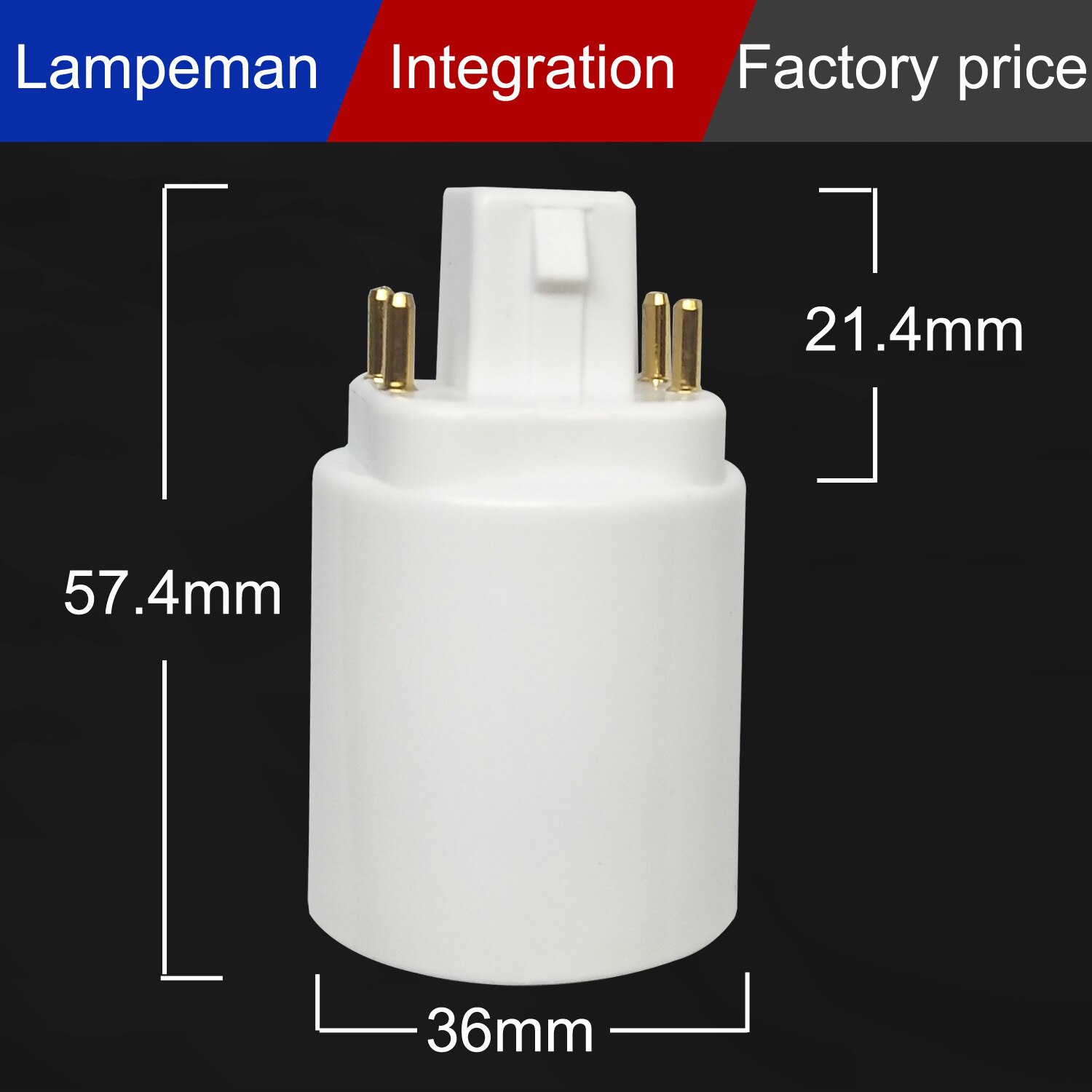 Adaptador de bombilla GX24 a E27, GX24Q a E27, E26, G24 a E27, convertidor de soporte de lámpara, 25 unids/lote