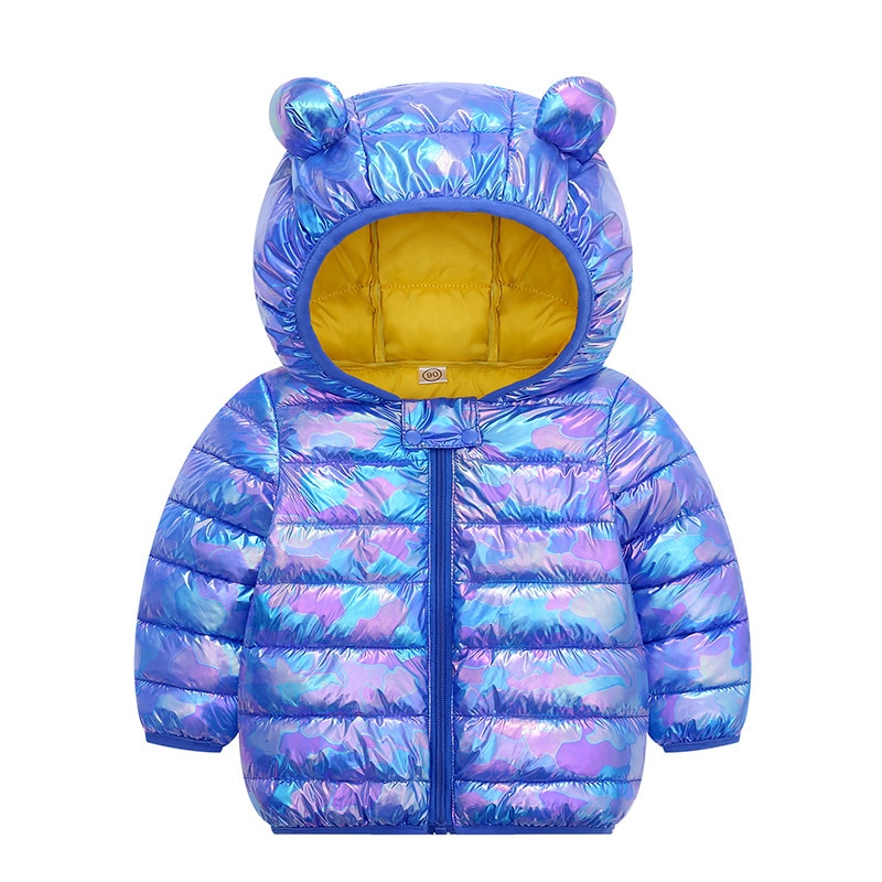 Hylkidhuose baby meisjes jongens jassen winter kinderen gewatteerde jas cartoon outdoor warm winddicht baby kinderen sneeuw bovenkleding: Blauw / 5t