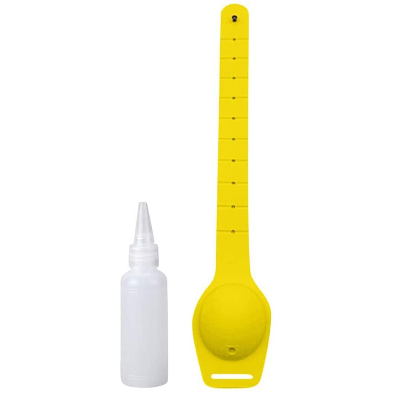 Dispensador de muñequera recargable de Gel de limpieza a mano, capacidad de 12-13ml, exprimidor pequeño ajustable DOD886: yellow