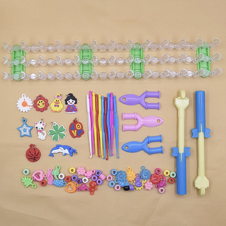 7000Pcs Weefgetouw Elastiekjes Kinderen Diy Speelgoed Armband Meisje Haarband Kleurrijke Gom Maken Geweven Armbanden Kinderen Speelgoed