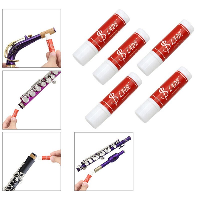 Grasa de corcho para saxofón clarinete, flauta, Oboe Reed instrumentos musicales, accesorios lubricar y proteger, 5 uds.