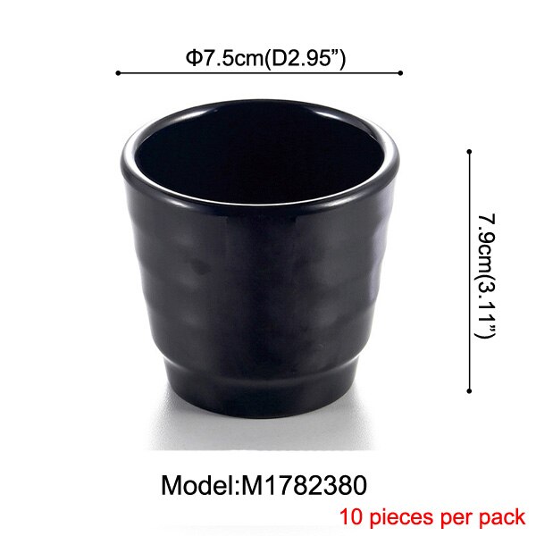 A5 melamin servis vatten kopp restaurang svart frost imitation porslin servis te kopp mjölk te kommersiell kopp: M1782380
