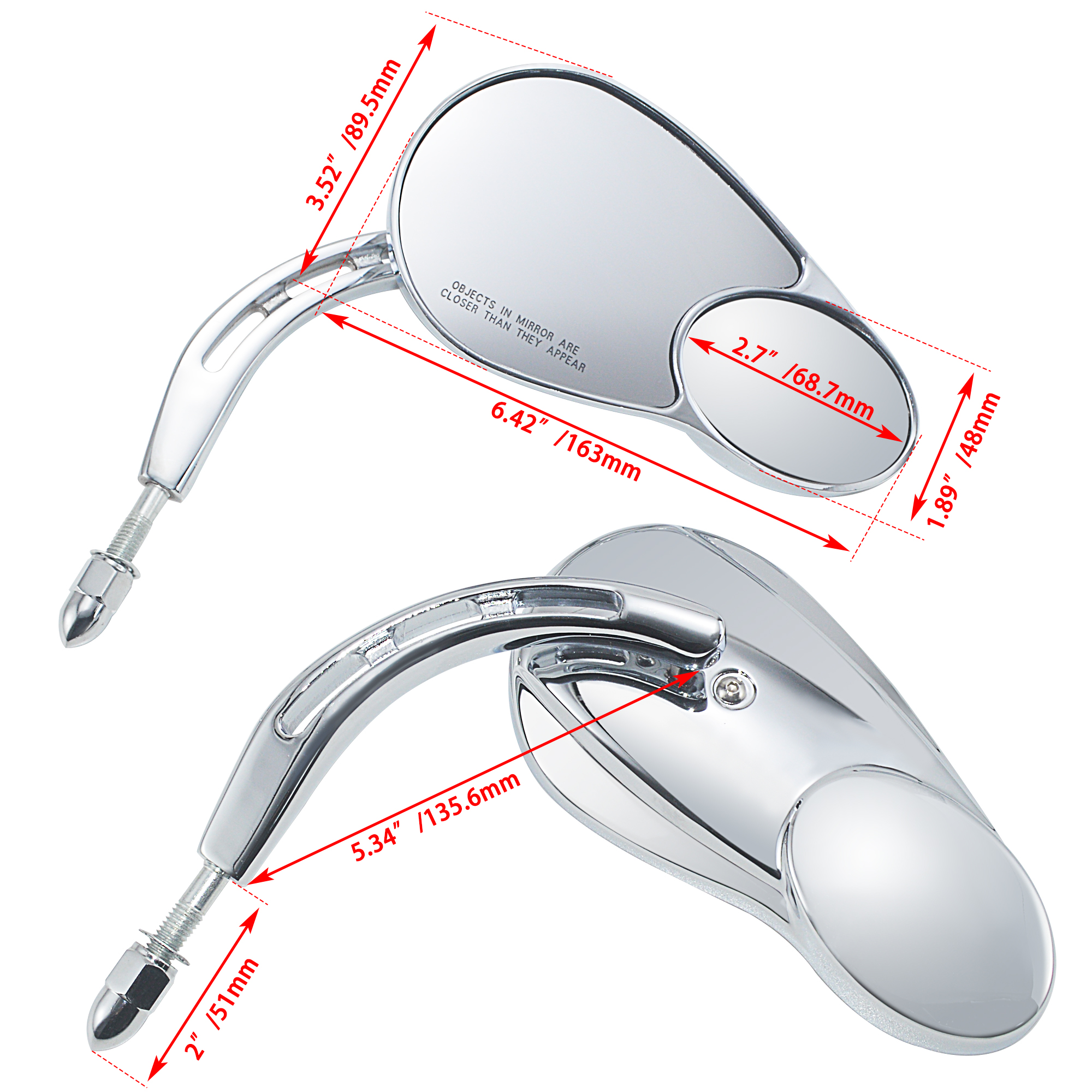 5/16 "Dividir Da Motocicleta Visão Espelhos Retrovisores Para Harley Suzuki Honda KAWASAKI Sportster Touring Road King FLHR Electra Street Glide Fat Boy Património acessórios para motos