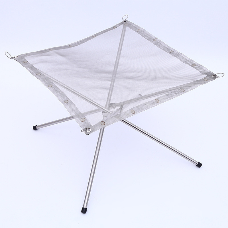 Portable Outdoor Fire Pit Collapsible Steel Mesh Fireplace for Camping, Outdoor, Patio, Backyard and Garden Carrying Kit Include