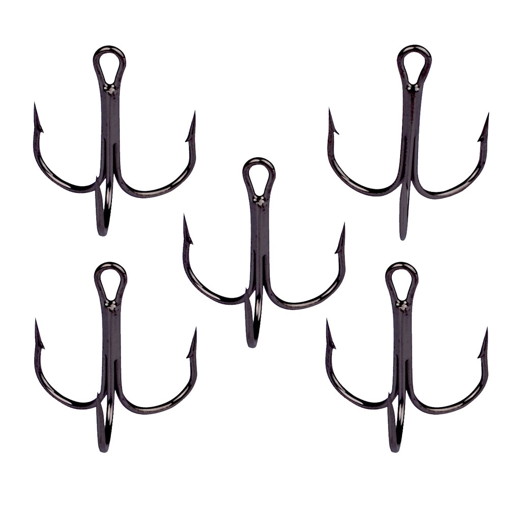 Fishing Hook 50Pcs/Lot 2/4/6/8/10/12/14# High Carbon Steel Treble Hooks Fishing Tackle Black Outdoor Sports Fishing Accessories