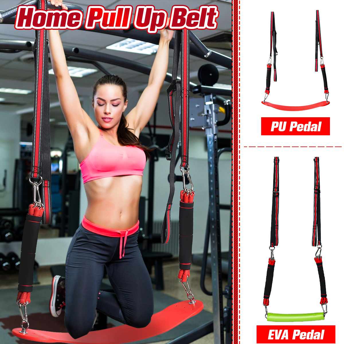 Fitness Sling Straps Suspension Resistant Heavy Duty Pull Up Belt Pull Up Bar Hanging Leg Raiser Home Gym Fitness Equipment