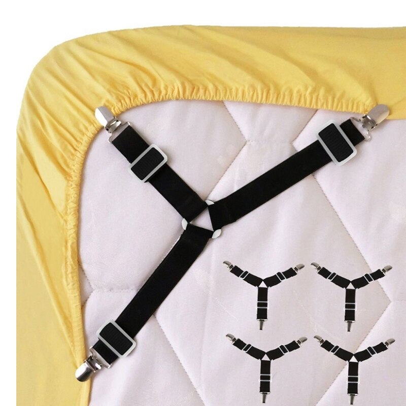 2Pcs Grippers Suspender Cord Hook Loop Clasps Adjustable Elastic Mattress Cover Adjustable Bed Sheet Fasteners Straps