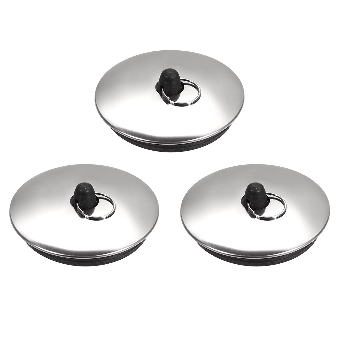 Uxcell 3Stck Gummi Waschbecken Stecker Ablauf Stopper passen 55-57mm mit Ring für Badewanne Küche Schlecht