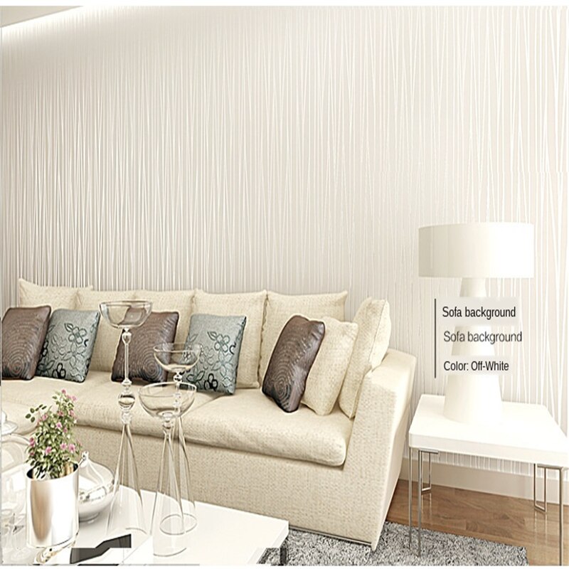 Blå / beige / rosa vertikal pinstripe enfärgad non-woven tapet vardagsrum tv bakgrundsrum väggpapper rulle heminredning