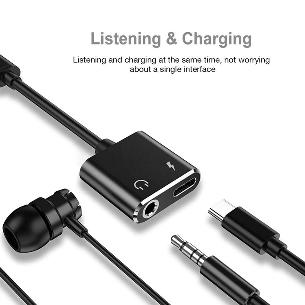 2 in 1 Typ-C zu 3,5 MM Audio- Adapter Kabel Ladung Hafen Kopfhörer Typ-C Audio- Cbale AUX Adapter Kabel Headset Aufruf Android