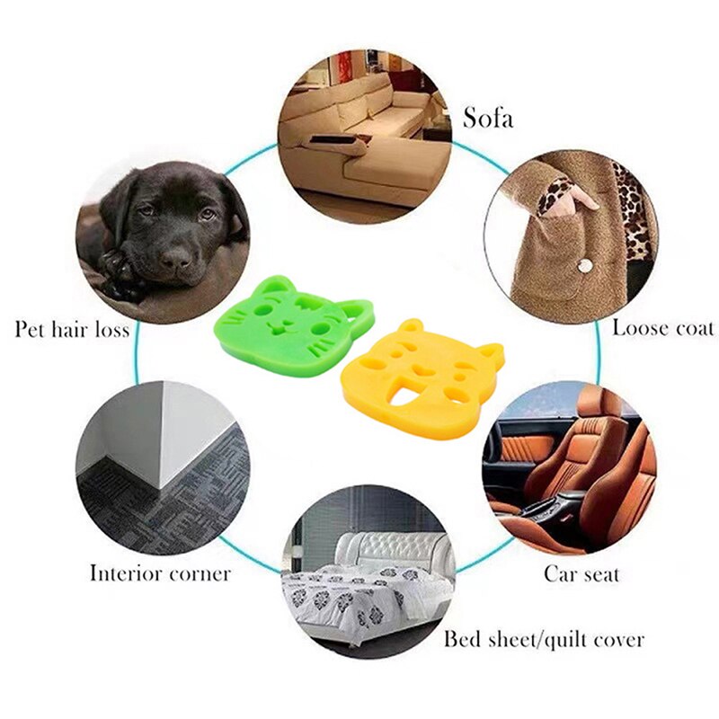 Brosse en Silicone pour enlever les poils d&#39;animaux, accessoire de nettoyage pour canapé, lave-linge de voiture, attrape-linge