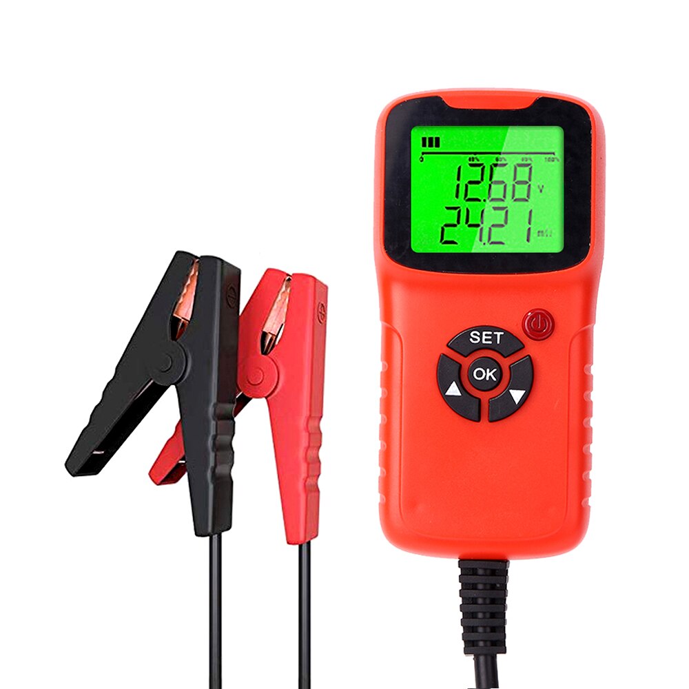 Kkmoon bilbatterilader tester analysator 12v 2000 cca batterispenningstest ladekrets tester: Rød