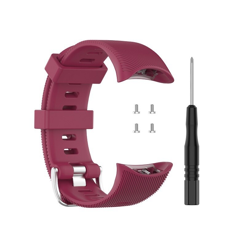 Oryginalny pasek silikonowy do Garmin Forerunner 45/Forerunner 45S/Swim 2 miękki silikonowy regulowany pasek zamienny pasek Garmin Swim 2: Wine red / Swim 2