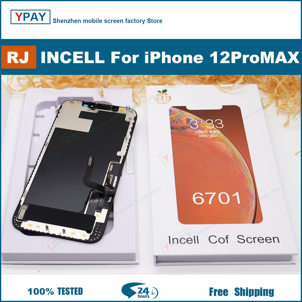 RJ Screen For iPhone X Xs Max 11 12 LCD Display Touch Screen Digitizer Assembly No Dead Pixel Replacement Parts True tone