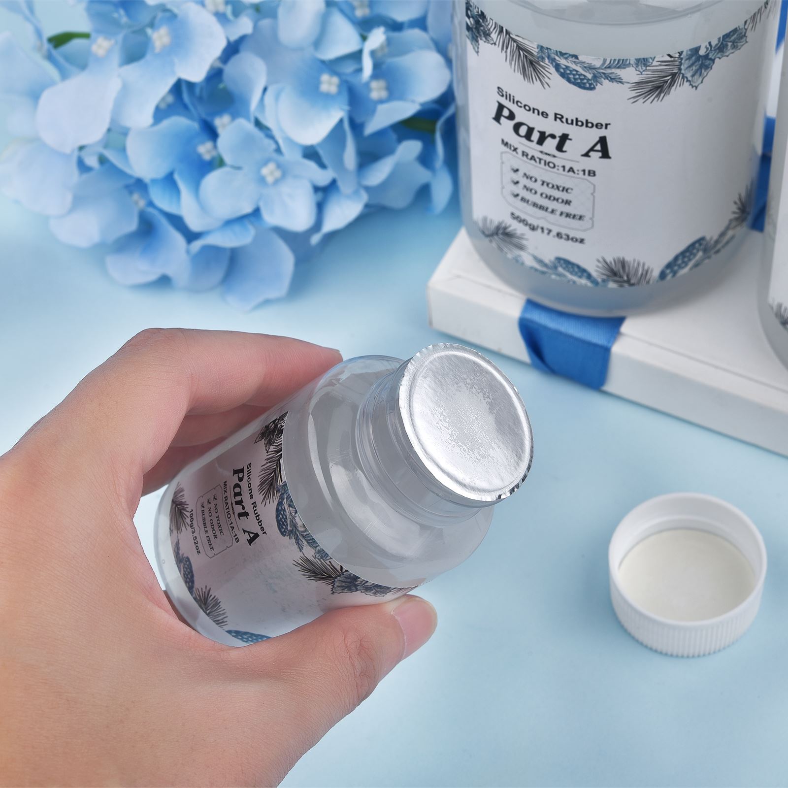 Kit de fabricación de moldes de silicona AB 1:1 para bricolaje, molde de curado rápido con pegamento, copia de goma líquida, patrón de objeto, 200/500g/1000g