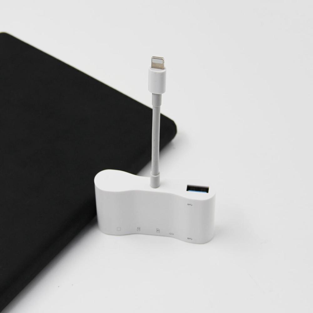 Adaptateur filaire Ethernet 5 en 1 Lightning Hub RJ45, pour iPhone11Pro/iPad, lecteur de caméra OTG TF/SD/USB, charge, 512/256/128 go, iOS13