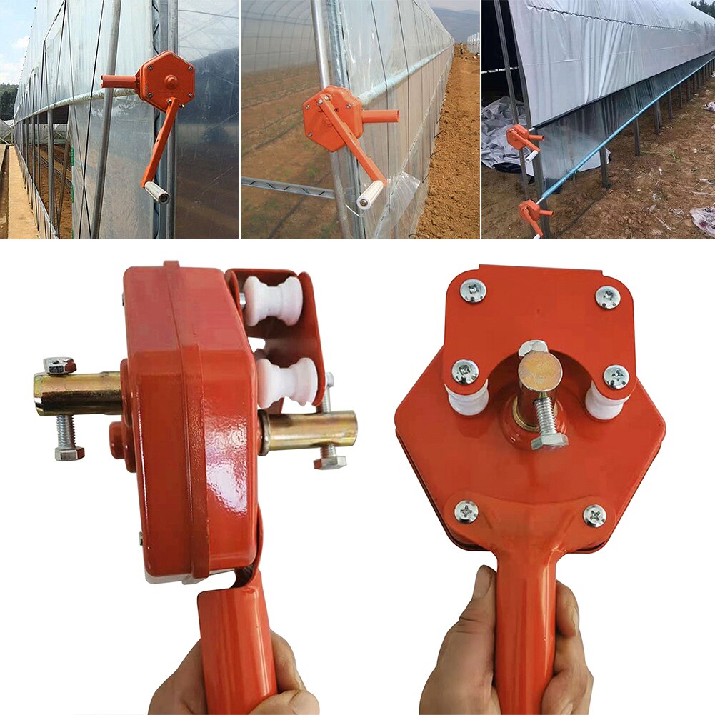 Lifting Device Window Opener Self Locking Manual Agricultural Greenhouse Hand Crank Winch Low Noise Ranch Sidewall Film Roll Up