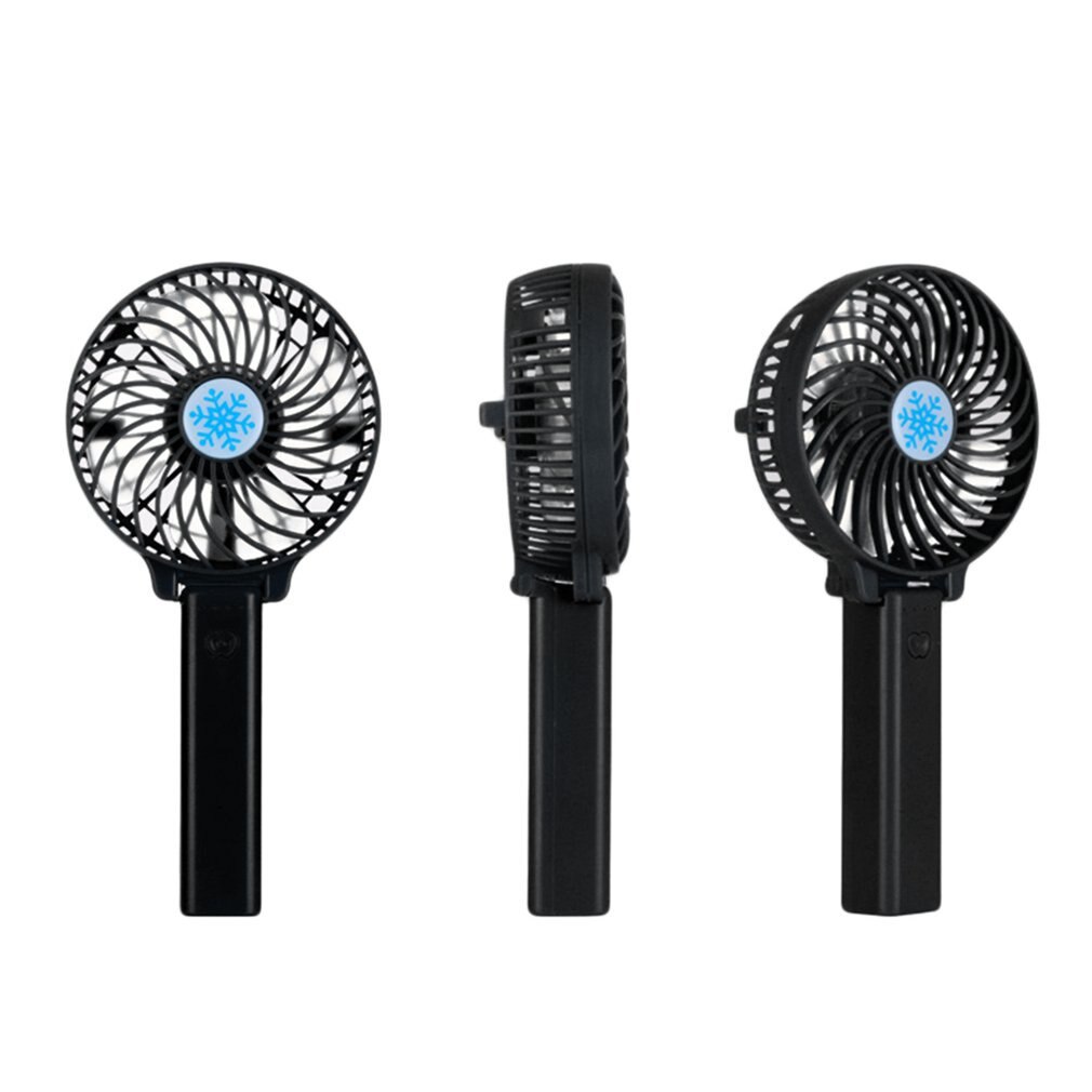 Handheld USB Fan Cooler Portable Mini Fan Battery Operated Rechargeable Foldable Handy Small Desk Desktop USB Cooling Fan Black