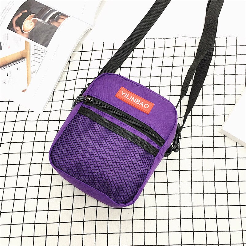 101818 new hot moda adolescente nylon dança legal bolsa de ombro único pequeno saco de retalhos: purple