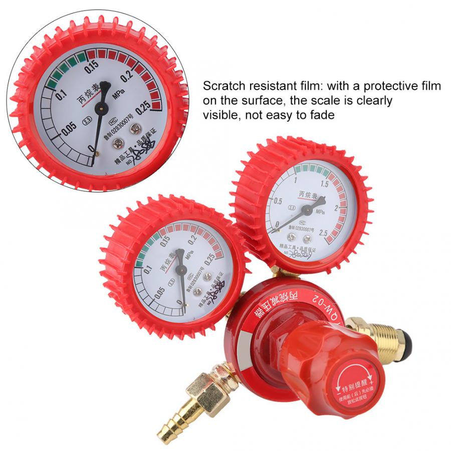 Propane Reducer Meter YQW-02 Zinc Alloy Propane Pressure Gauge Welding Cutting Parts Propane Pressure Reducer