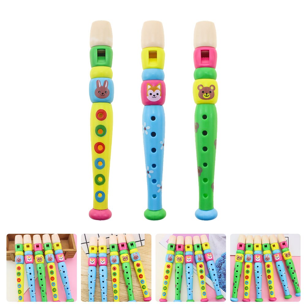 Flauta educativa de dibujos animados para niños, 3 piezas, patrón aleatorio: Default Title