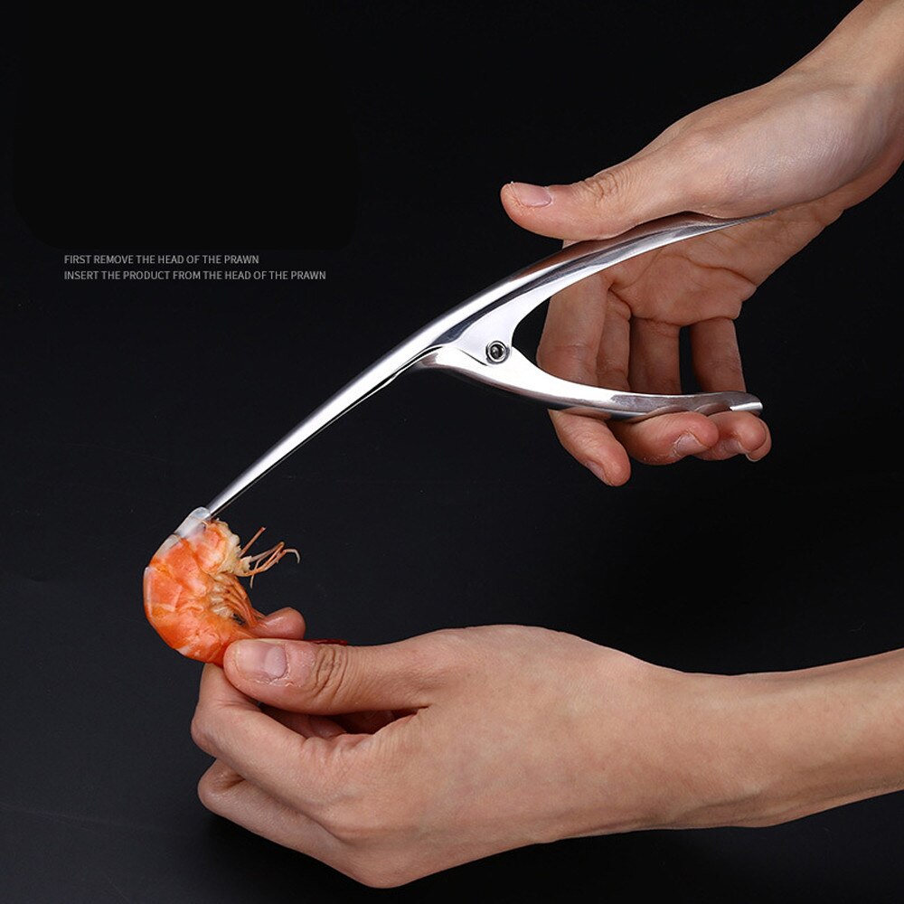 Pelador de Gambas de acero inoxidable desvetador de Camarón, dispositivo de pelado, herramientas creativas de cocina, pelador de Gambas de acero inoxidable, desvetador de camarón