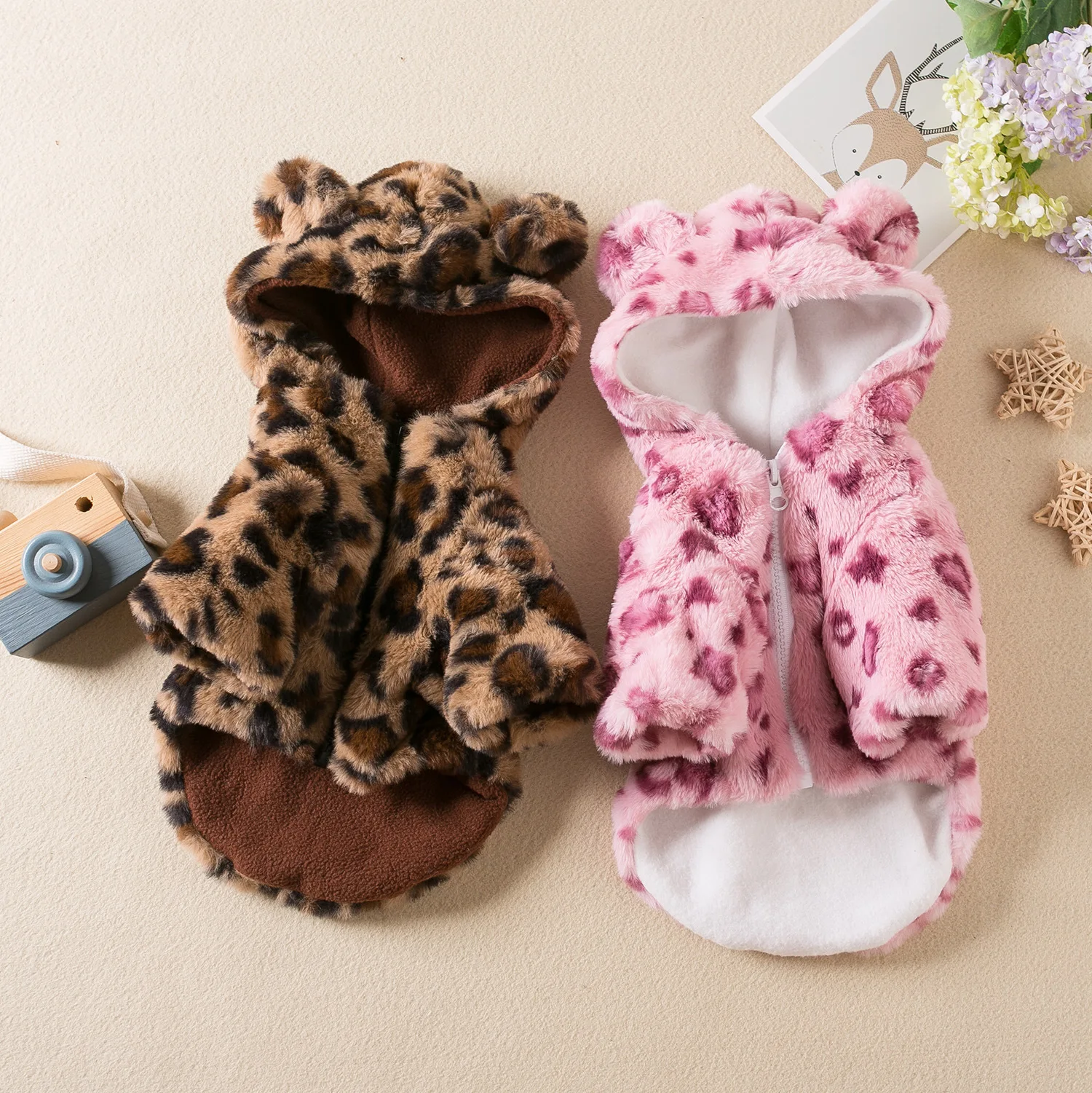 Dog Winter Jacket - Fleece Teddy Coat - Thick Pet Clothes for Small Dogs