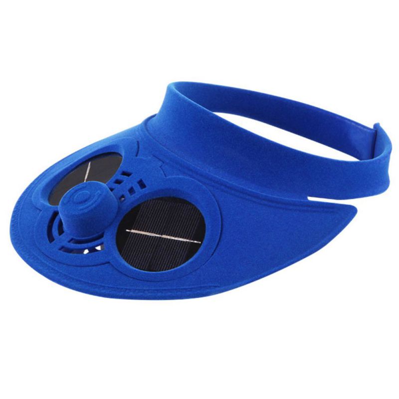 Nuovo Cappello di proprietà con Ventilatore Solare Cappelli Da baseball con Ventola Di Raffreddamento Delle Ragazze Dei Ragazzi Divertente Cappellini di Campeggio per picnic Esterna di Viaggio arrampicata: Blu