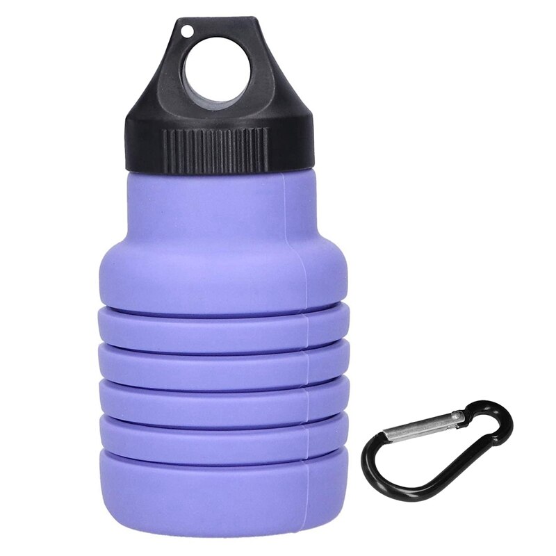 18.5 Oz Sports Water Bottle Foldable Water Bottle Reusable Water Bottle Use On Travel Bikes Outdoor Sports: Purple