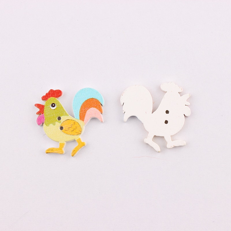 50 stuks veelkleurige grote pik knopen knop 2 gaten diy willekeurige houten knopen naaien scrapbooking accessoires 31*31.5mm