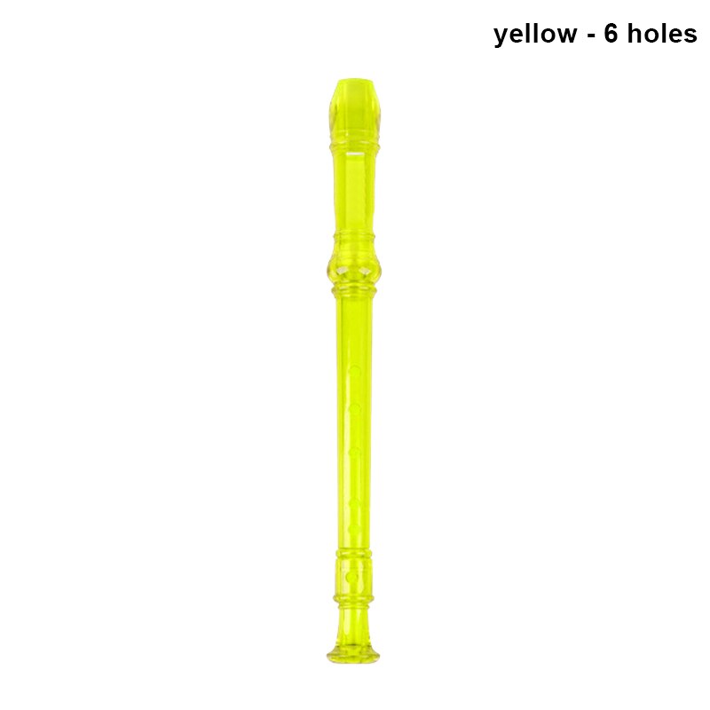 Student Children Plastic Flute Recorder 6 8 Holes Detachable Music Instrument HB88: Yellow