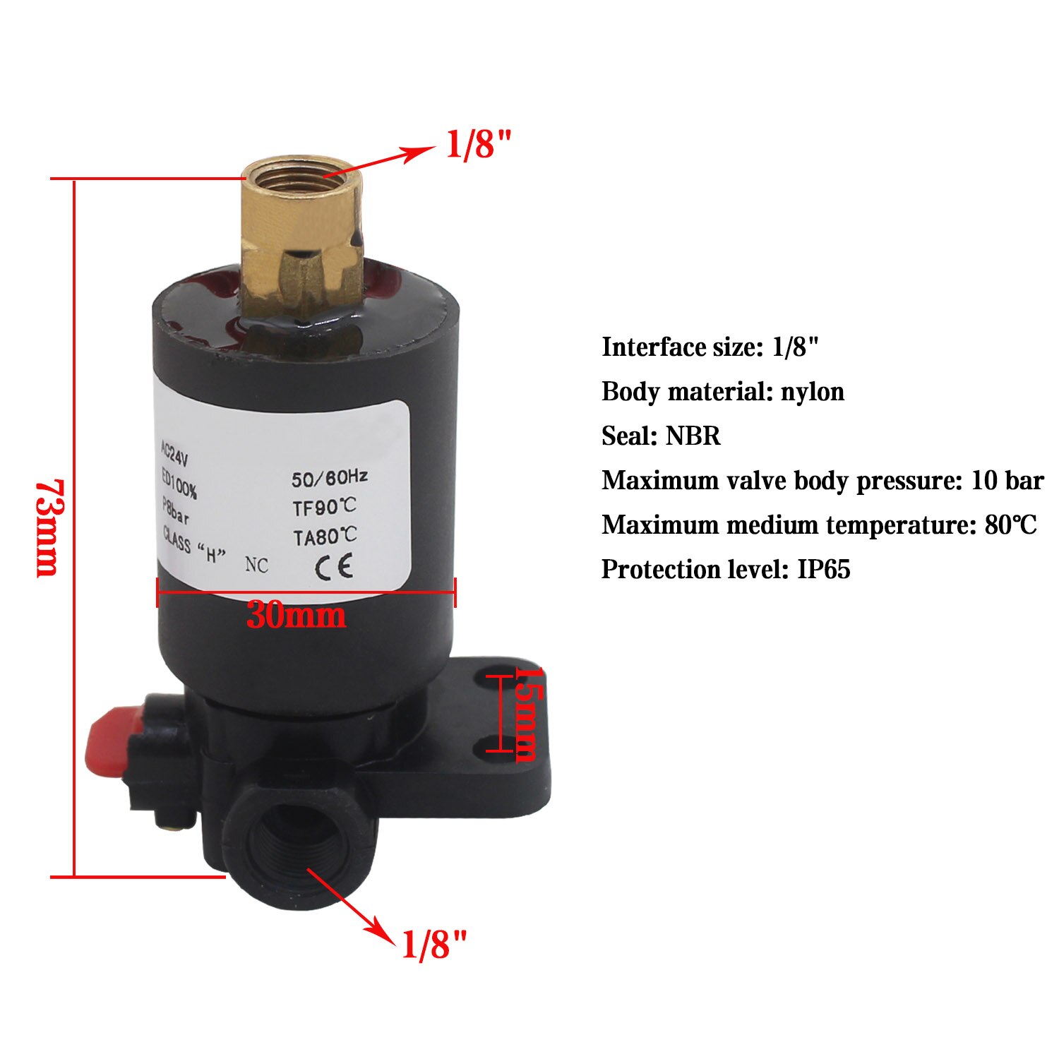 Pilot plastic solenoid valve NC plastic solenoid valves for water 3 way