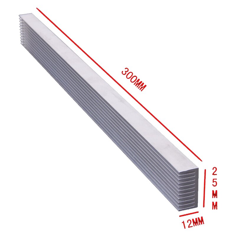 Led Heatsink Aluminium Koellichaam Radiator Voor 4 Stuks 3W 12 Pcs 1W Led Licht, ic Elektronische Chip Warmteafvoer Cooler-300X25X12 Mm