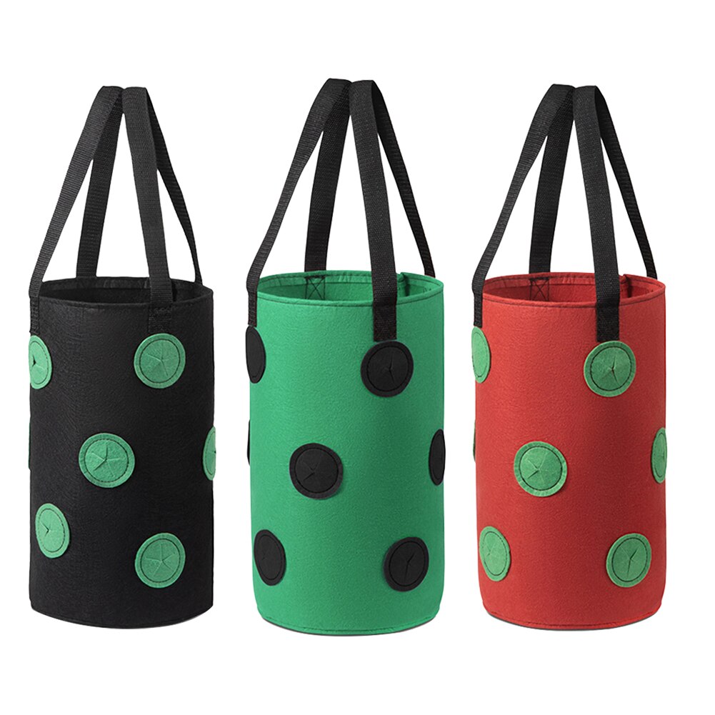 Maceta colgante de fieltro de 3 galones, bolsas de cultivo de jardín con bolsillos de exhibición para macetas de verduras de jardín al aire libre, suministros