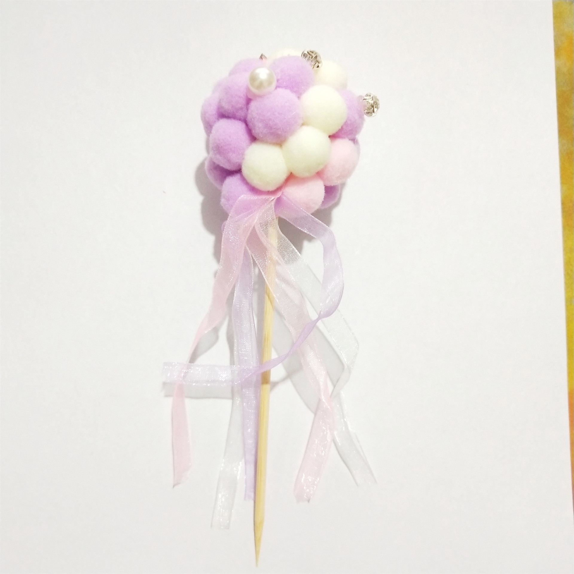 Banderas coloridas para decoración de tartas, bola peluda, adornos para magdalenas de boda y cumpleaños, decoración para tarta para de bienvenida al bebé, bricolaje