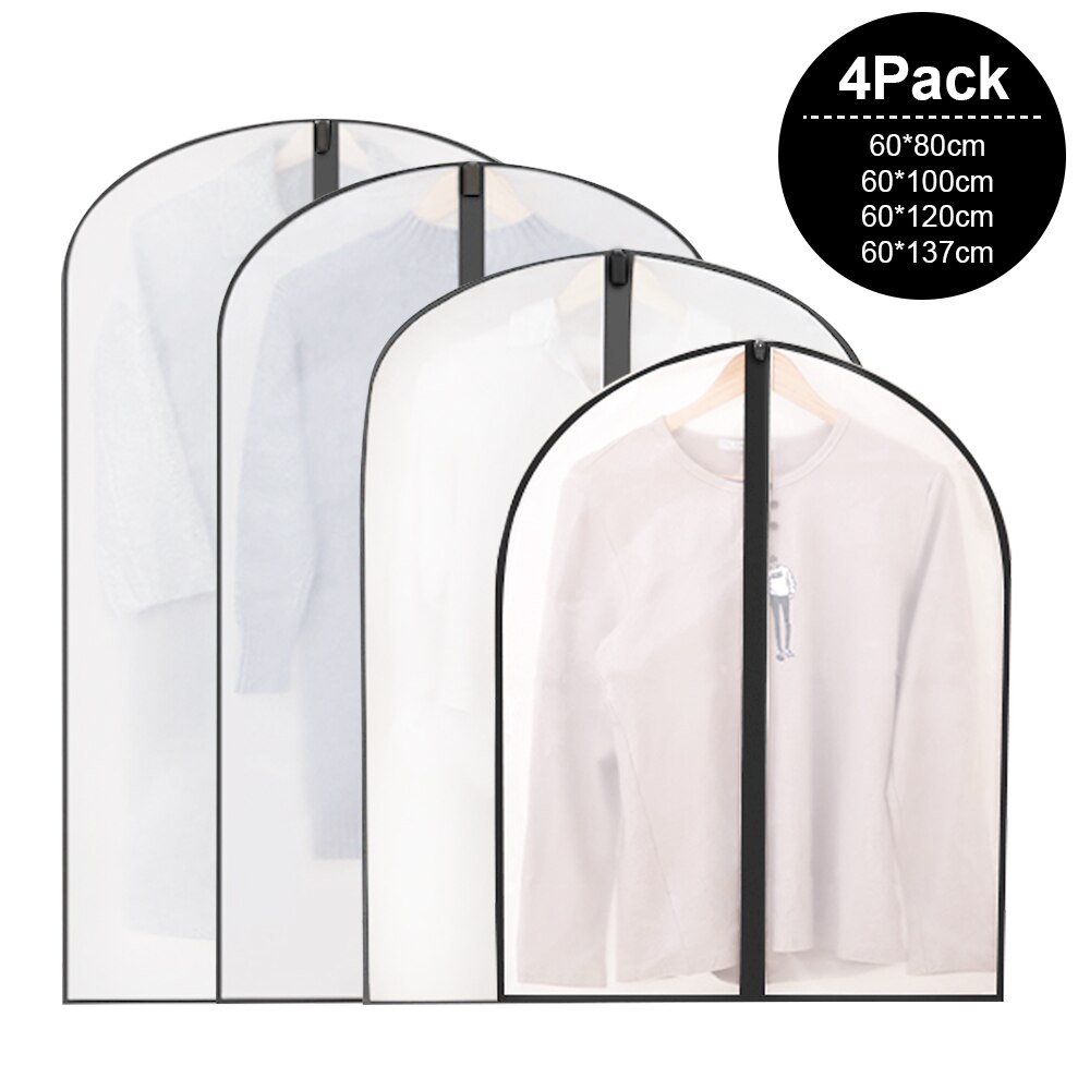 WaterProof Dust-proof Garment Protection Clothes Dress Suit Coat Dust Cover Storage Bag Case Organizer Wardrobe Hanging Clothing