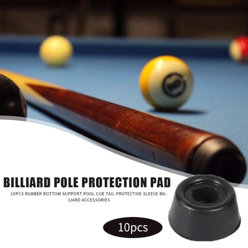 10Pcs Pool Cue Staart Beschermhoes Biljart Rubberen Onderkant Ondersteuning Pad