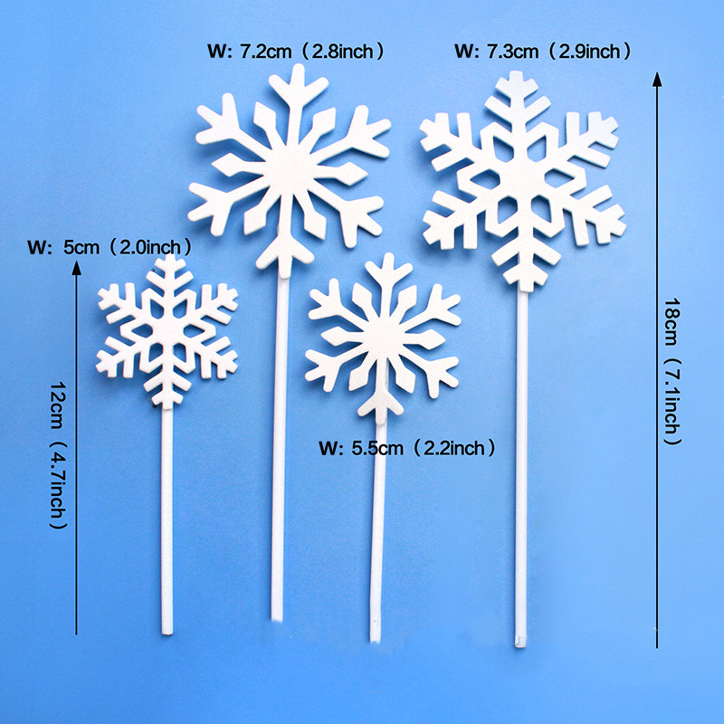 Garniture de gâteau d&#39;anniversaire, chapeau de pingouin, flocon de neige, garniture de Cupcake, drapeau de fête, décoration de gâteau de noël: snowflake 8pc