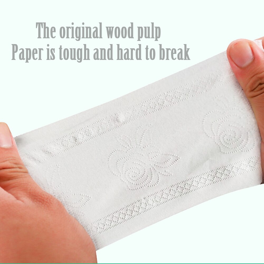 Roll Toilet Paper Native Wood Pulp 4 Layers Strong Water Absorption Jumbo Comfortable Soft Toilet Paper Home Rolling Paper