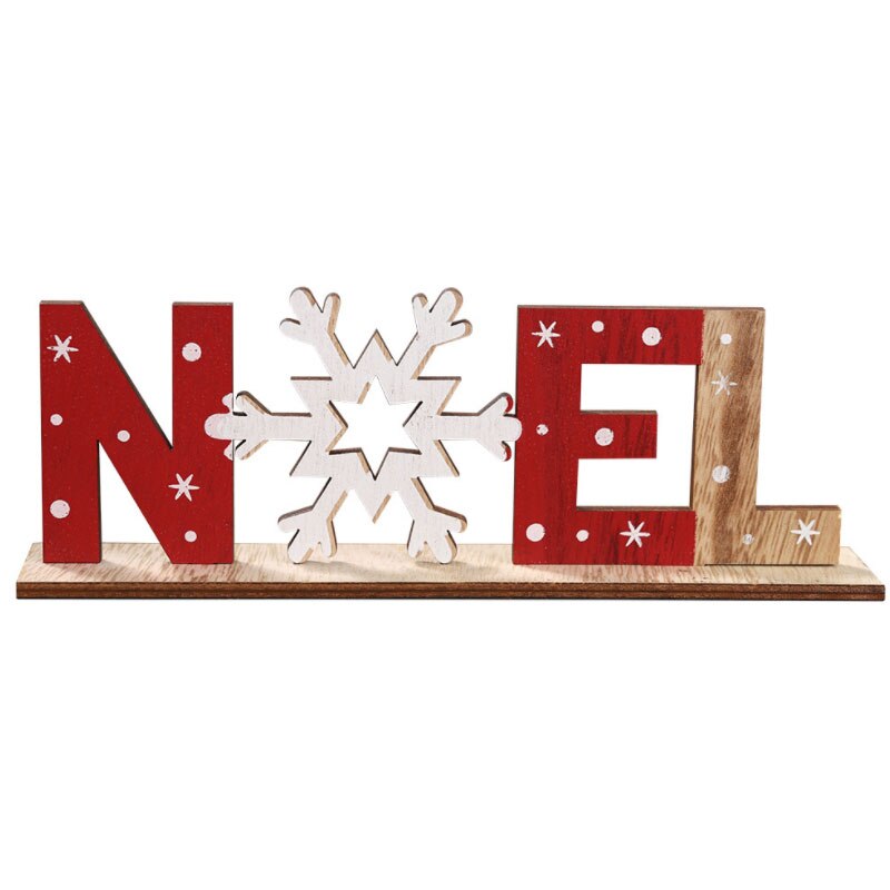 Kerst Feestelijke Decoraties Houten Alfabet Hangers Desktop Creatieve Afdrukken Decoraties: Snowflake