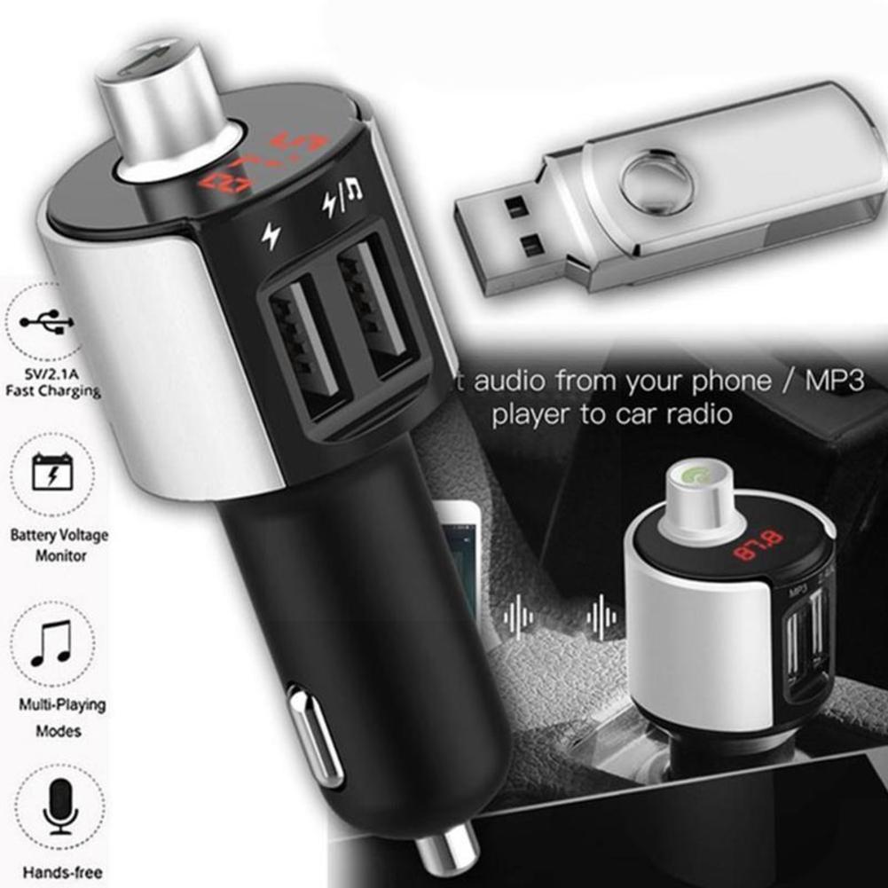 Usb Car Charger Adapter Auto Kit Handsfree Draadloze Accesory Auto Bluetooth Gratis Usb MP3 Speler Fm-zender Oplader Lcd Ha s1Y0