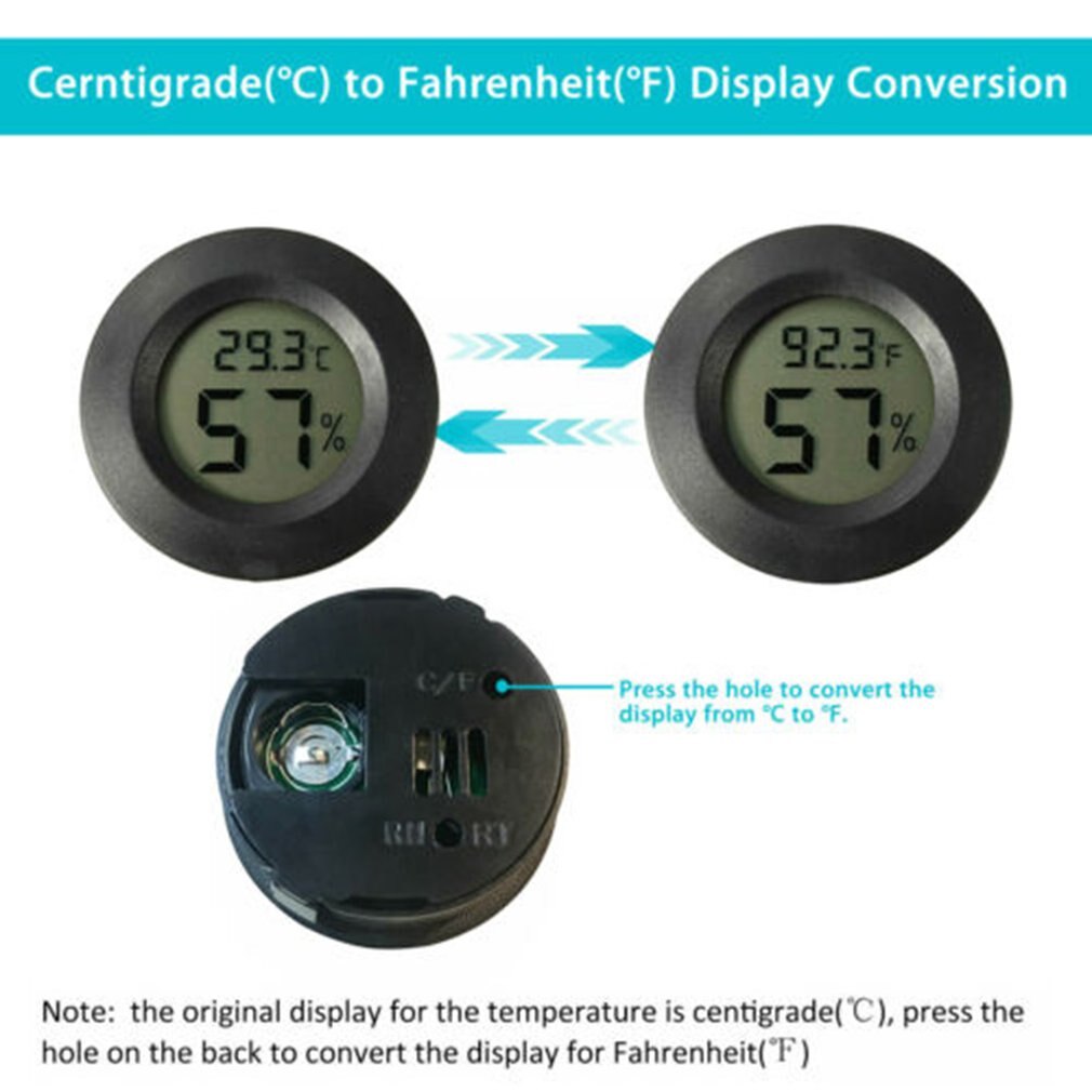 Rotonda Termometro Elettronico e Igrometro Dell'interno Digitale A CRISTALLI LIQUIDI Igrometro di Umidità di Temperatura del Tester C & F