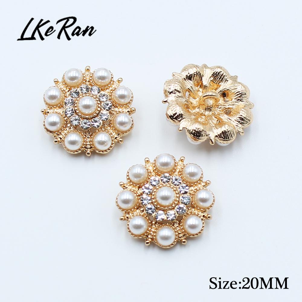 10 pièces de boutons en diamant strass de 20MM, Base de tige en alliage pour bricolage, accessoires de couture, décorations de mariage artisanales