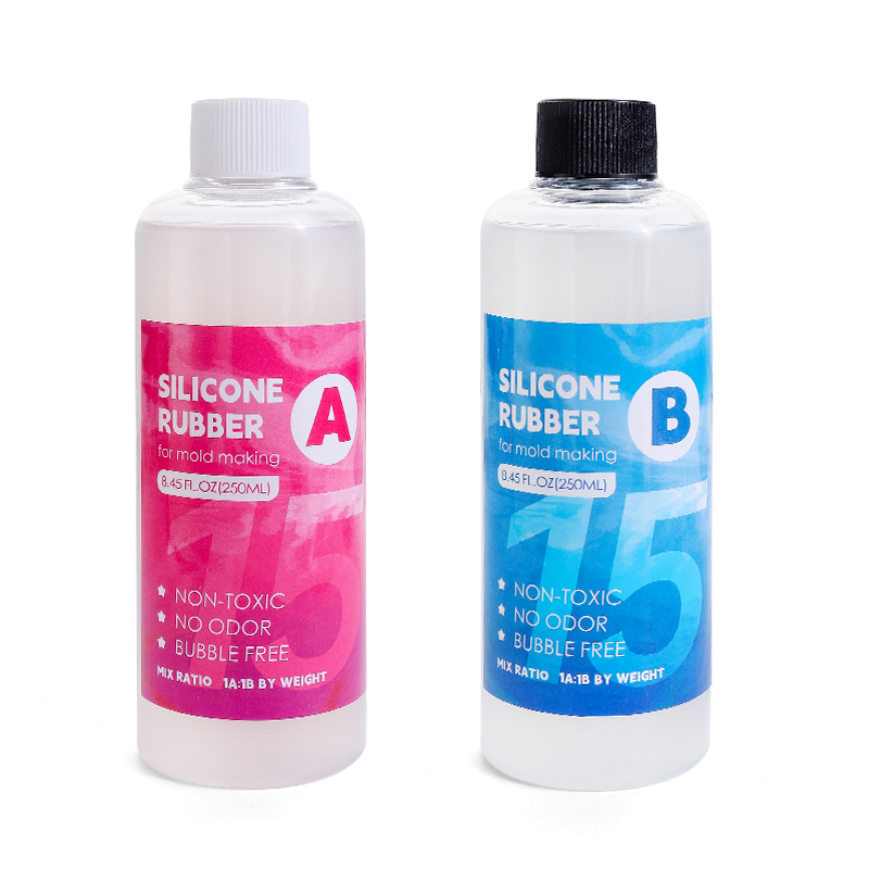 Testkit för tillverkning av silikonformar, snabbhärdande formtillverkning, silikongummi, platinahärdad gjutning, silikon för gjutning av hartsformar: Vit